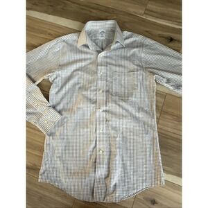 Mens‎ Brooks Brothers Dress Shirt 14 1/2 -2/3 White Button Cotton